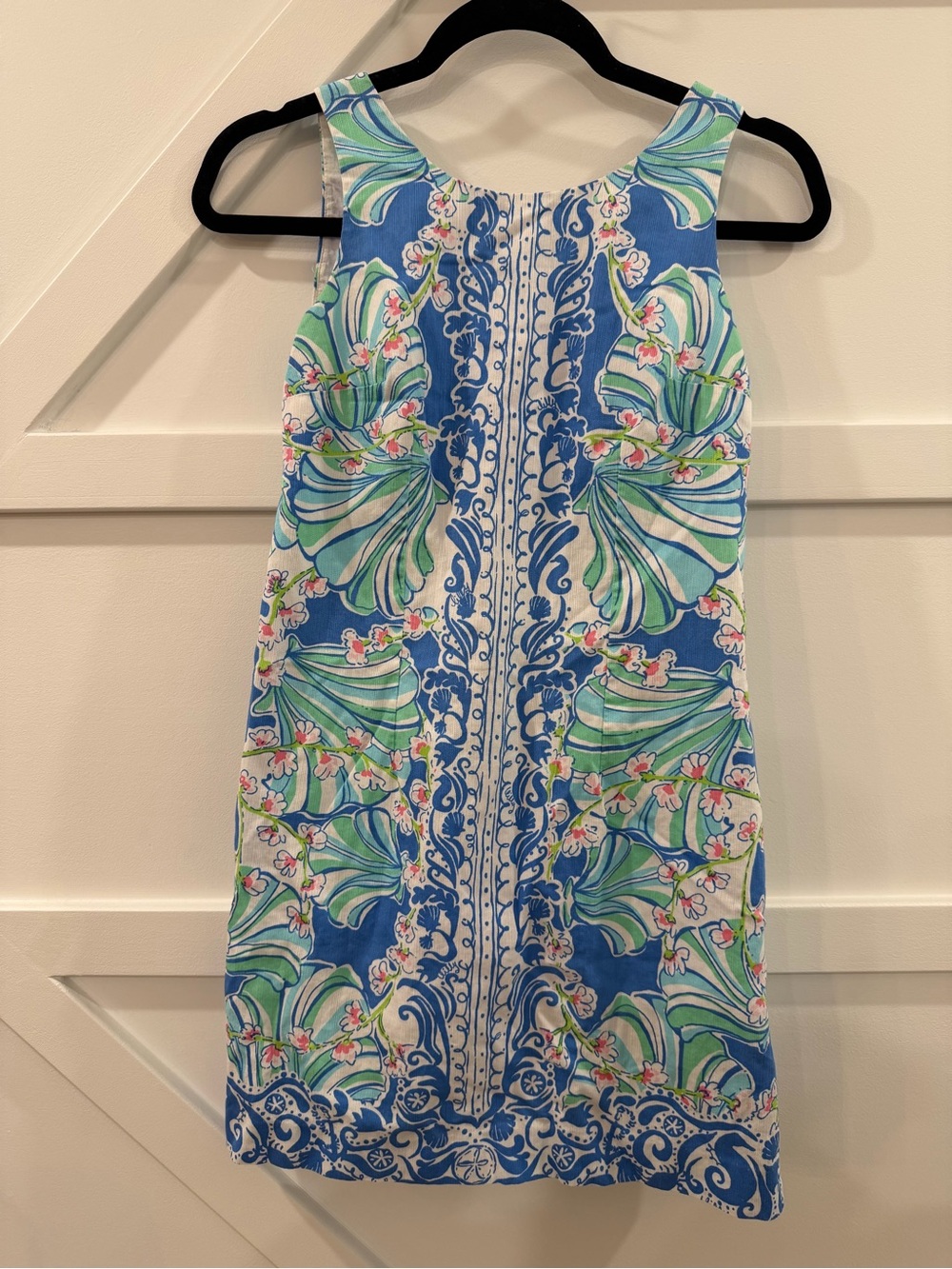 Lilly Pulitzer Cathy Bay Blue Shift Dress Pink‎ Floral women's 00 resort beachy